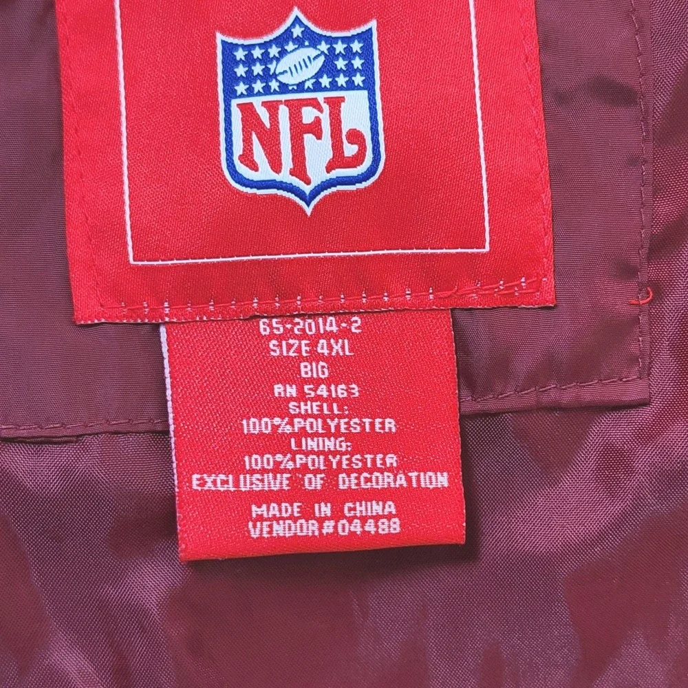 NFL Washington Redskins Windbreaker Jacket Mens 4XL Burgundy Yellow Full Zip